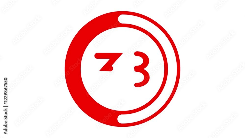 Number of 38 red circle slow motion icon Number of 38 red circle slow motion icon