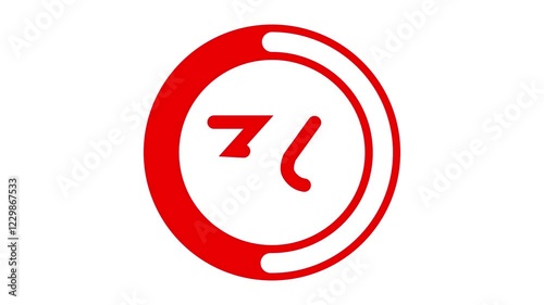 Number of 36 red circle slow motion icon