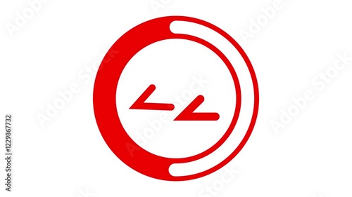 Number of 42 red circle slow motion icon