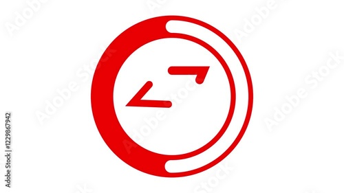 Number of 47 red circle slow motion icon