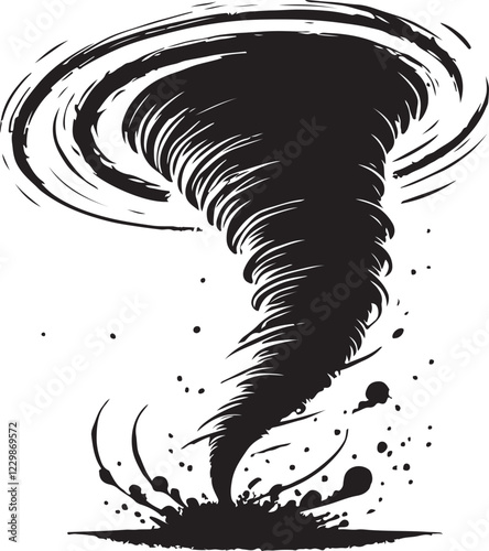 cyclone icon silhouette vector with white background