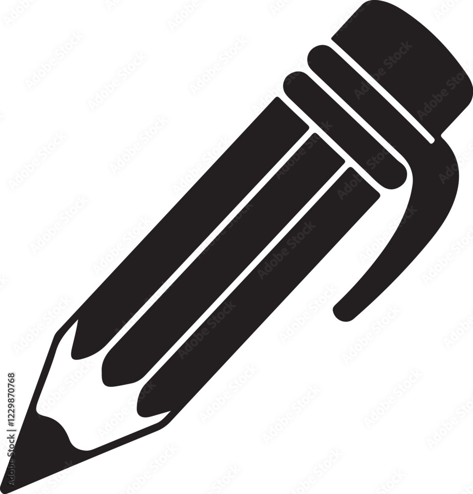 pencil Icon Silhouette Vector In White Background pencil Icon Silhouette Vector In White Background