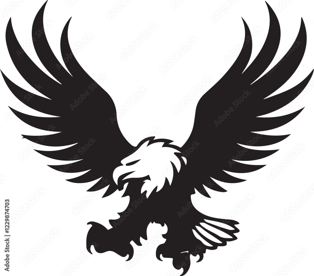 Fototapeta premium Eagle Icon Silhouette Vector In White Background