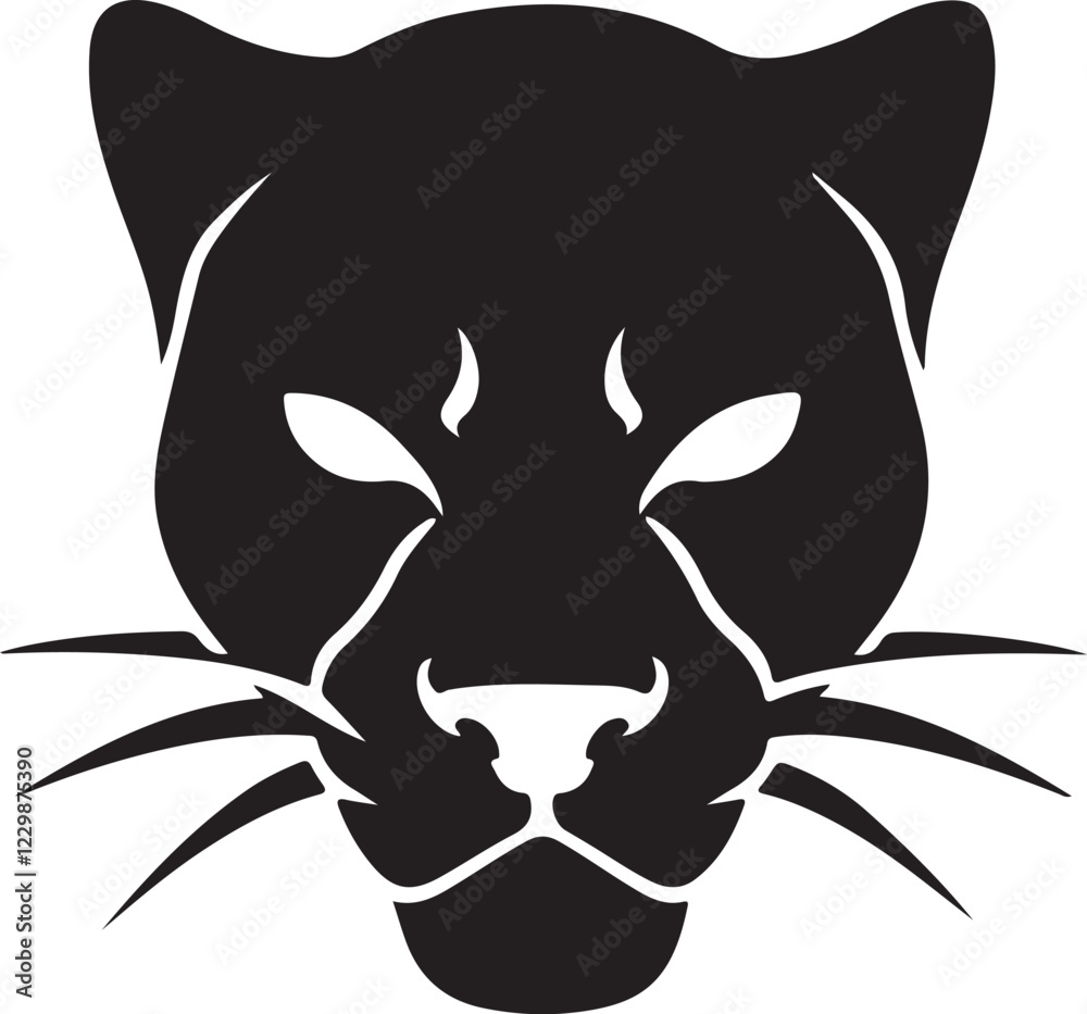 Fototapeta premium Black Panther vector with white background