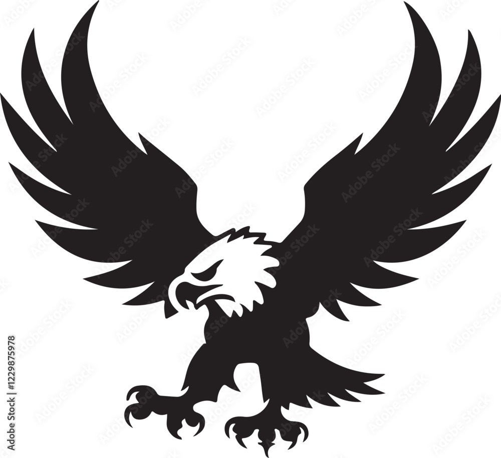 Obraz premium Eagle Icon Silhouette Vector In White Background