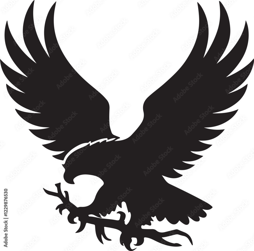 Obraz premium Eagle Icon Silhouette Vector In White Background