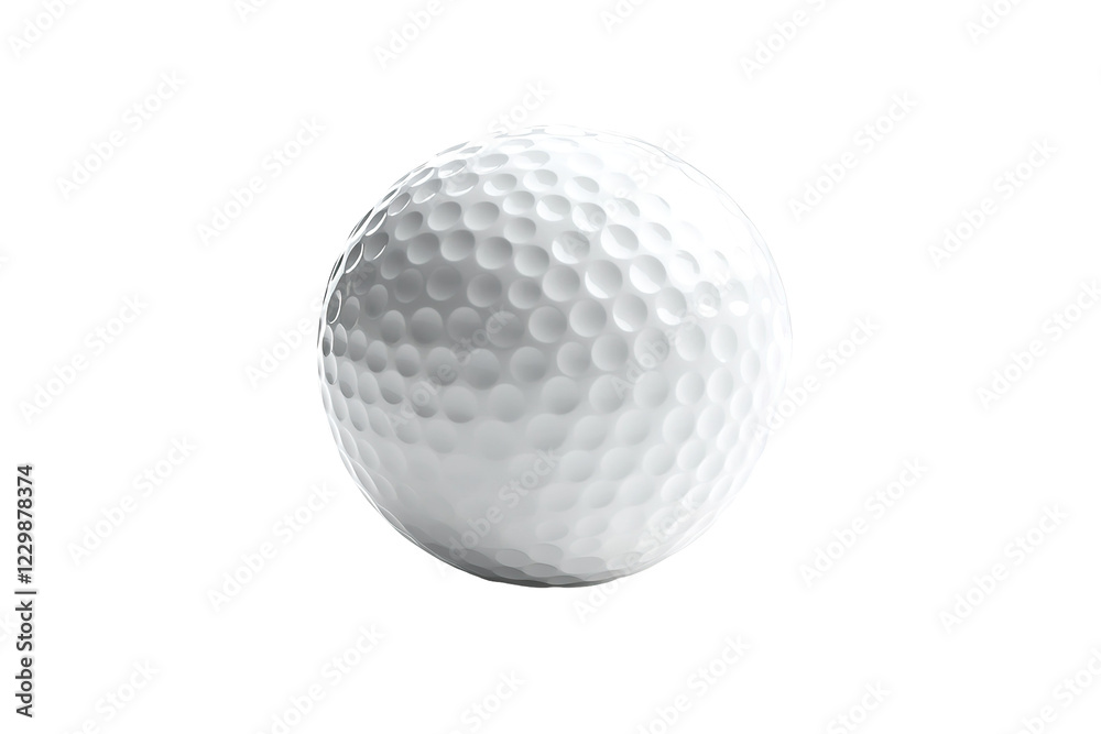 A white golf ball with a white face and white stripes. ,on transparent background. A white golf ball with a white face and white stripes. ,on transparent background.