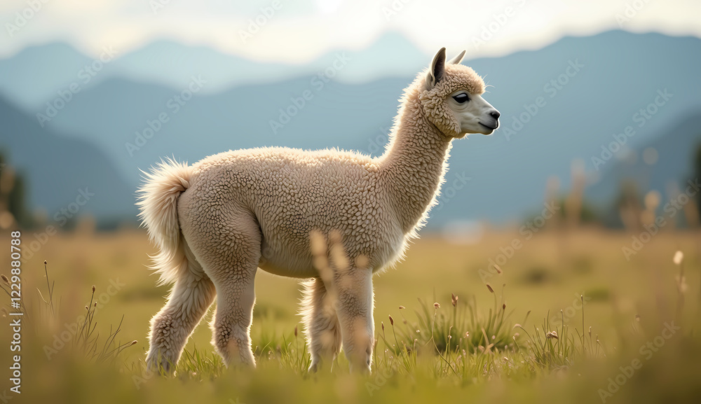 Fototapeta premium alpaca livestock outside