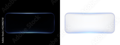 Collection of futuristic hud light blue frame. Technological background. Light glass gold frames square, oval, rectangle, circle. HUD PNG. Vector Illustration.