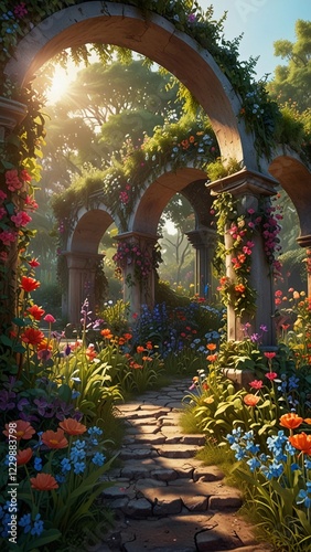 enchanted castle garden spring