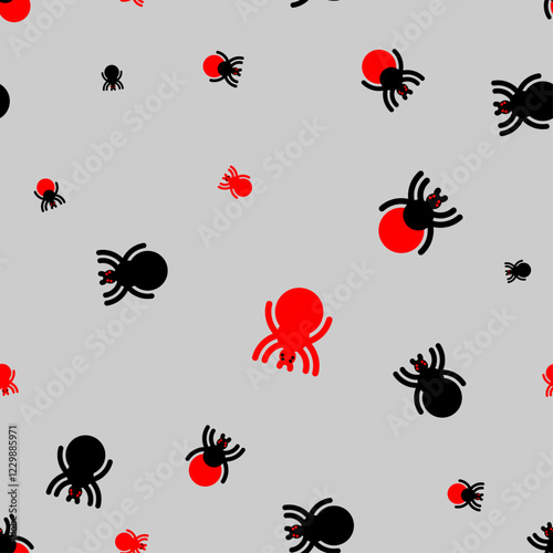 Tick insect pattern seamless. Red infected tick background