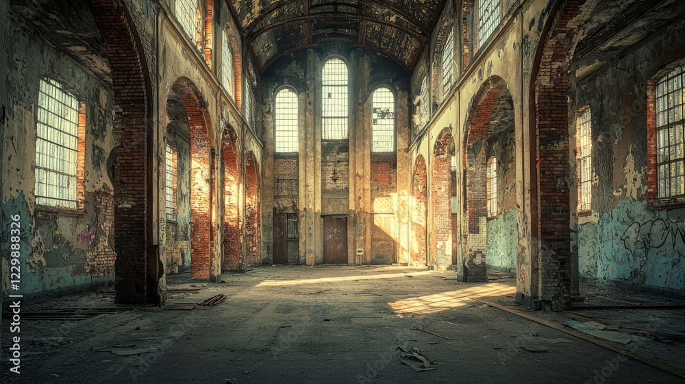 Obraz premium Sunlit Ruins of a Forgotten Church