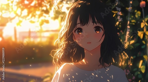 Golden Hour Anime Girl
