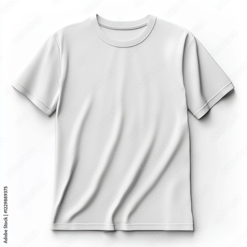 t-shirt mockup neatly folded with a blank customizable design area, isolated on a white background t-shirt mockup neatly folded with a blank customizable design area, isolated on a white background