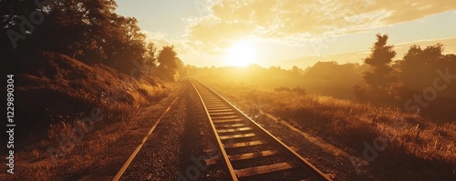 Serene Golden Sunrise Over ...