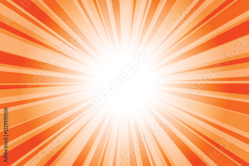 Orange sun burst abstract background. Abstract willpower orange background with sun ray. Summer vector illustration.