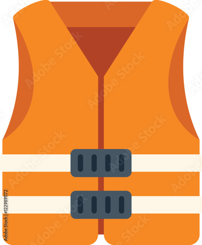 Orange life vest with buckles ensuring safety during water activities