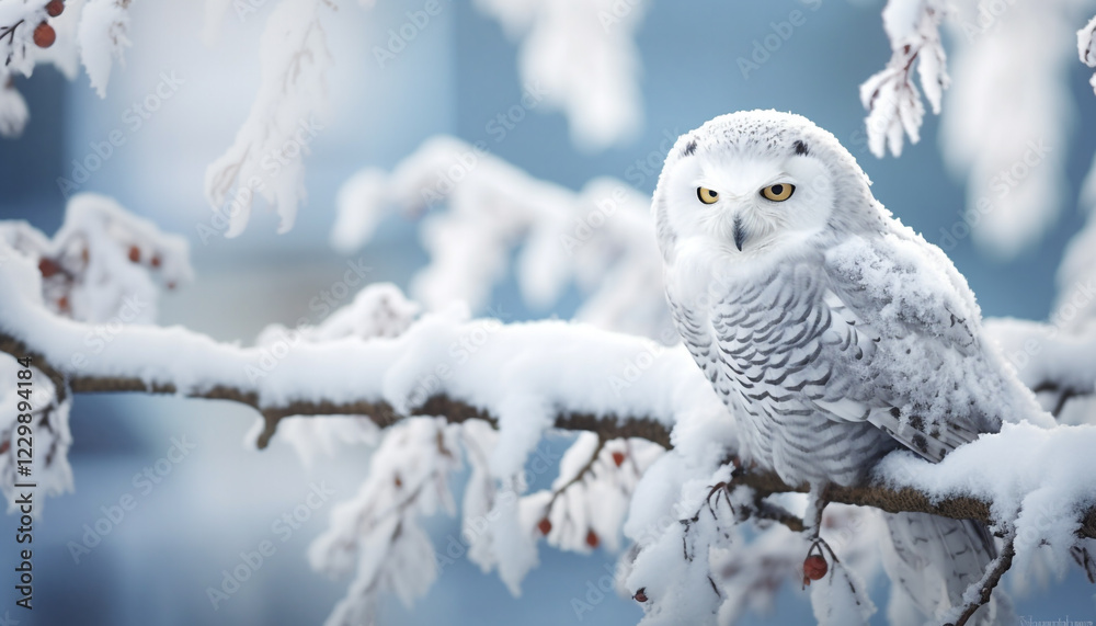 Fototapeta premium snowy owl in the winter