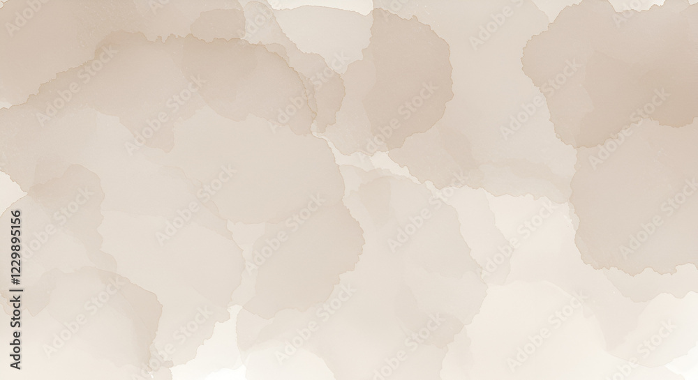 Obraz premium Light dusty soft pastel color shade. Brown sepia beige nude gray white abstract watercolor pattern. Elegant art background. Paper brush stain splash. Blank template design.