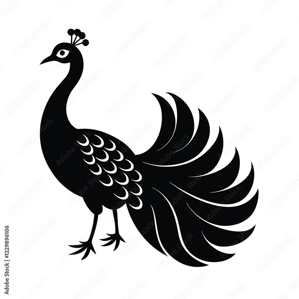 Fototapeta premium black and white peacock