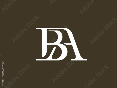 BA classic and unique modern serif letter monogram logo. Formed by two letters that are neatly connected with an organic touch. A perfect logo for personal brands, wedding monograms, fashion, etc.