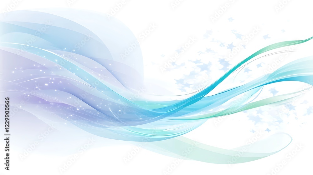 Abstract Blue Green Wave Design With Sparkle Abstract Blue Green Wave Design With Sparkle