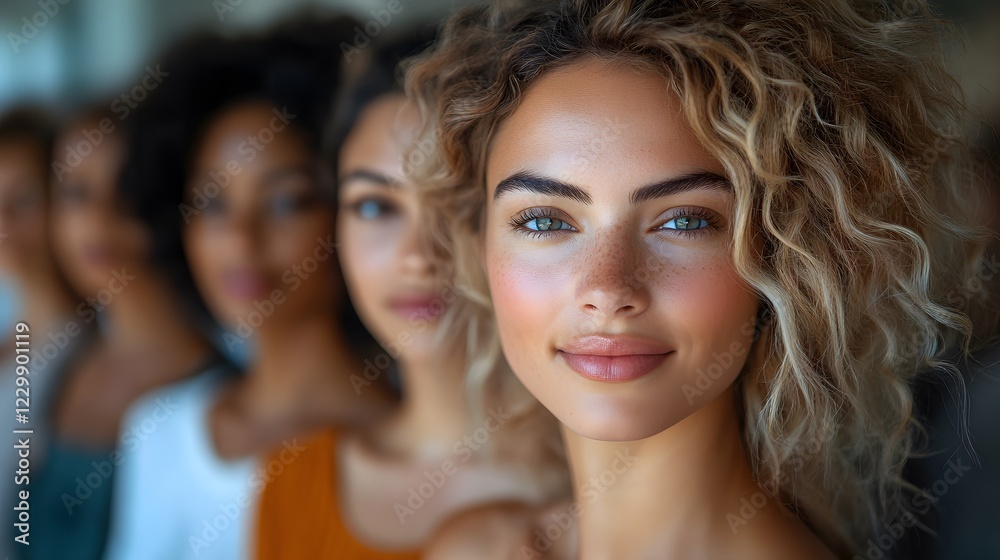 Group of confident women from different backgrounds standing together, empowerment concept, 8K high resolution with copy space Group of confident women from different backgrounds standing together, empowerment concept, 8K high resolution with copy space