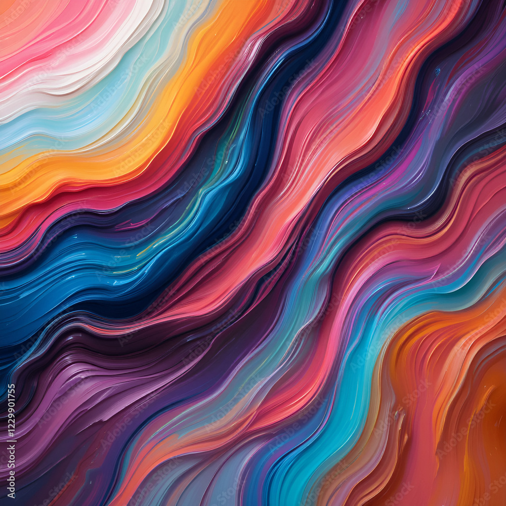 Vibrant paint strokes blending into a fluid abstract art Vibrant paint strokes blending into a fluid abstract art