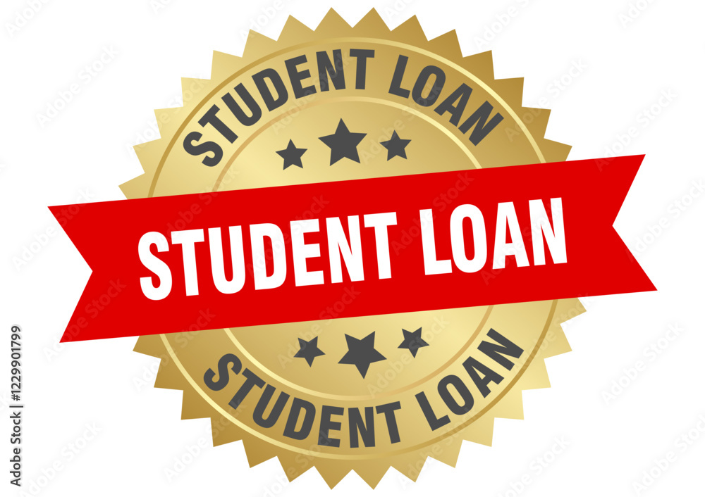 student loan. student loan round red and gold label isolated on transparent background student loan. student loan round red and gold label isolated on transparent background