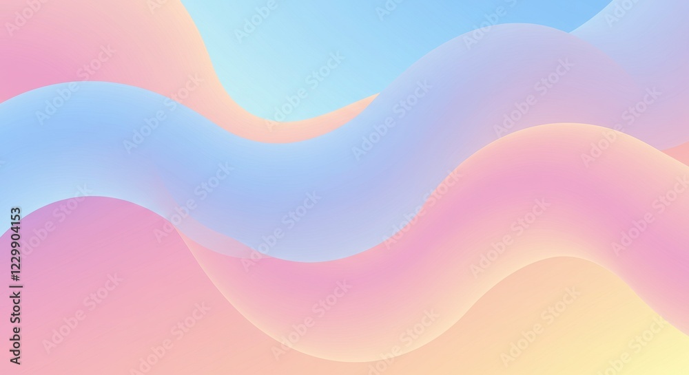 Pastel Wave Abstract: Fluid, pastel-colored waves flow seamlessly, creating a calming and dreamy abstract background. Perfect for designs needing a soft, gentle aesthetic. Pastel Wave Abstract: Fluid, pastel-colored waves flow seamlessly, creating a calming and dreamy abstract background. Perfect for designs needing a soft, gentle aesthetic.