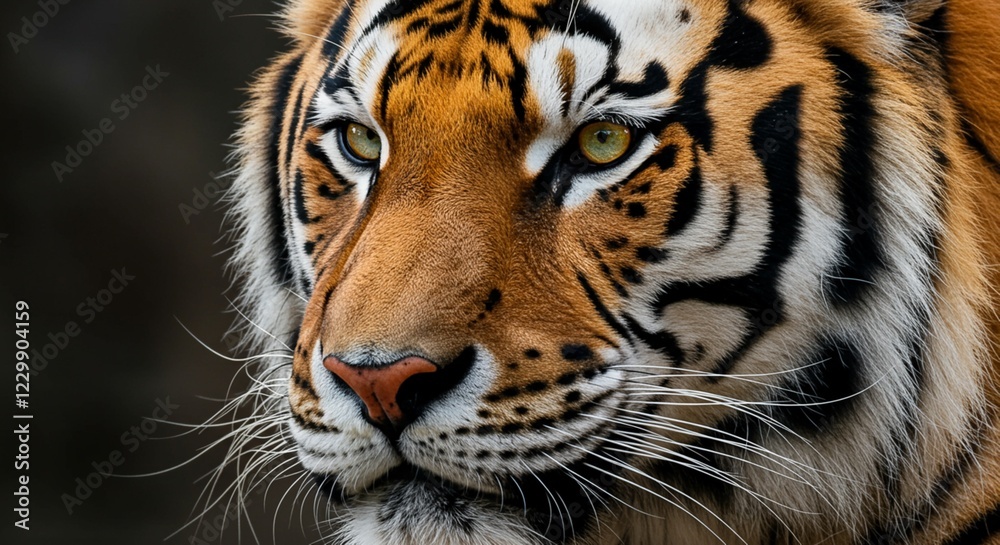 Naklejka premium Majestic Tiger Closeup Intense Gaze Wildlife Photography