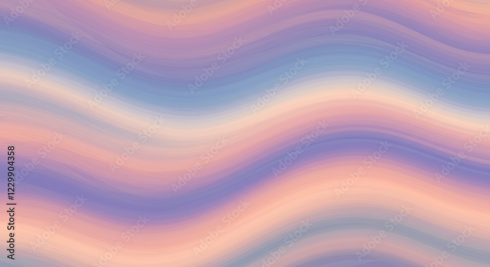 Obraz premium Abstract Wave Pattern: A mesmerizing abstract background of soft, undulating waves in hues of peach, lavender, and blue, creating a sense of gentle movement and ethereal beauty. 