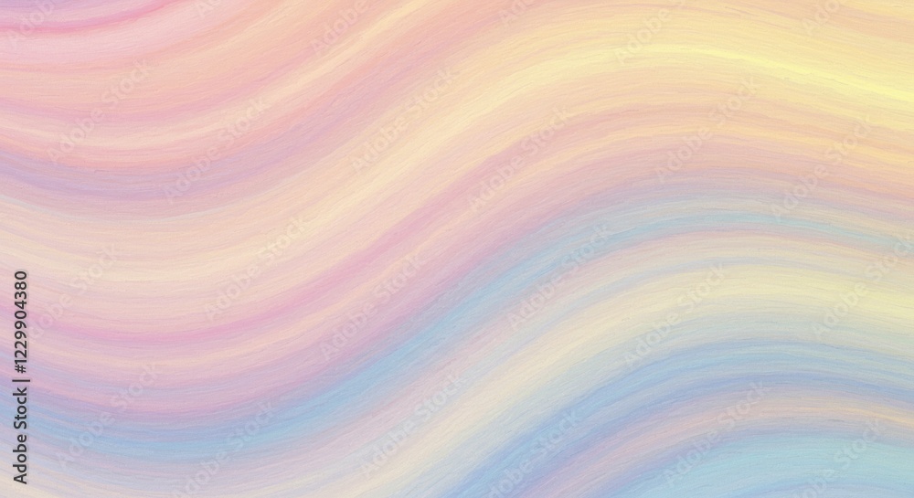 Fototapeta premium Pastel Wave Abstract: Soft, dreamy pastel hues swirl in a captivating abstract wave pattern, creating a serene and calming visual experience. Perfect for backgrounds, websites.
