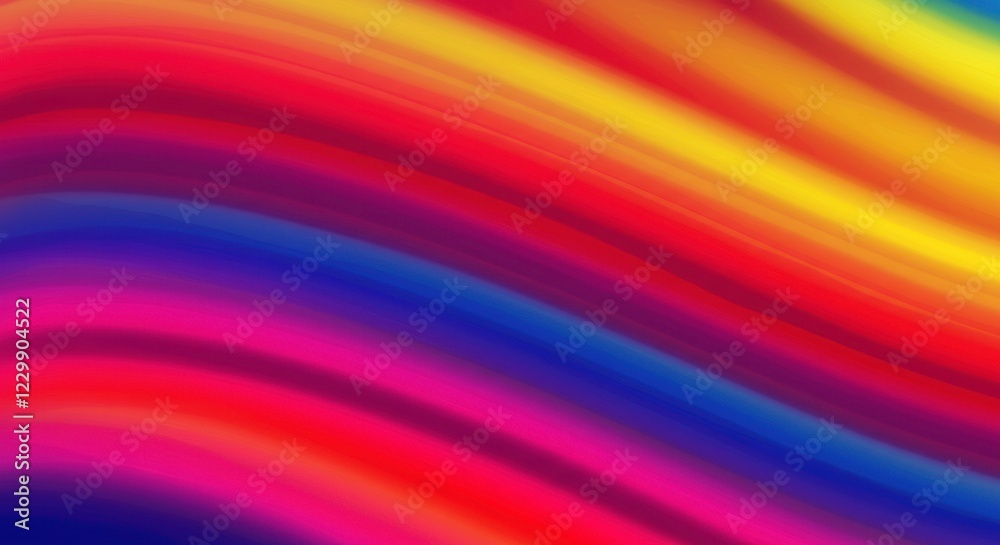 Fototapeta premium Vibrant Rainbow Waves: Abstract artwork featuring dynamic, swirling waves of vibrant rainbow colors, creating a mesmerizing and energetic visual experience. Perfect for designs needing a bold.