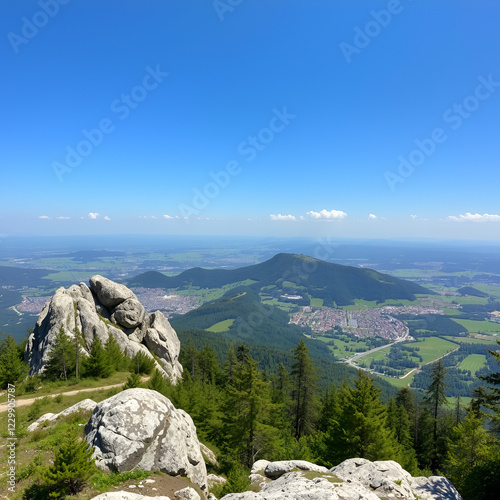 Panorama of the Schauinsland mountain from a lookout point near Freiburg , germany, hilltop photo