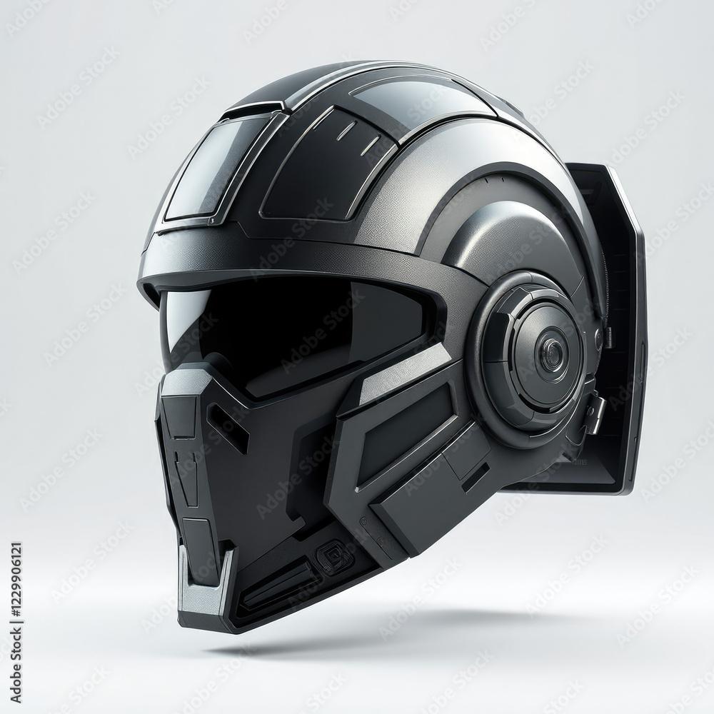 Fototapeta premium Helmet with a fast mount system, high-cut design, and extensive armor protection, advanced safety features, composite materials, high-impact protection, military gear