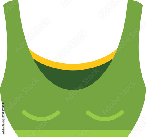 This vector icon of a green sports bra is perfect for projects related to fitness, activewear, and women's health