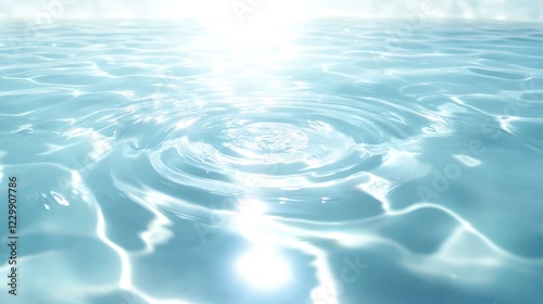 Gentle concentric ripples forming in crystal-clear water, surrounded by subtle shadow and light play.