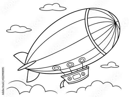 Airship Coloring Page Fun and Educational Activity for Kids