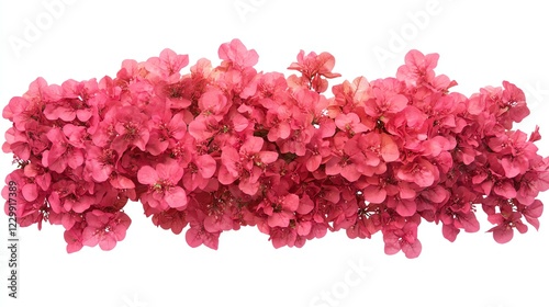 Vibrant pink bougainvillea flowers on white isolated background.