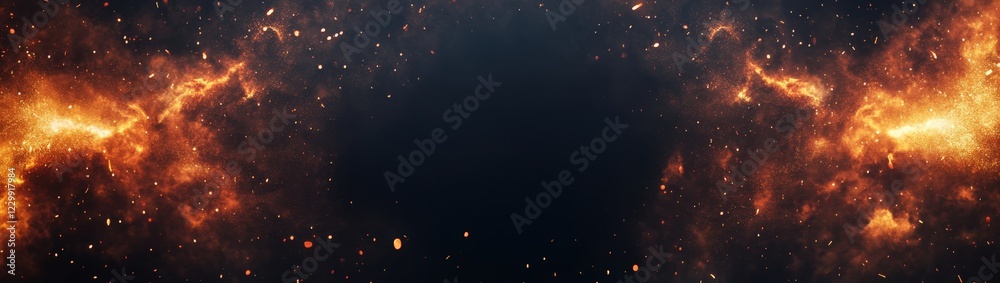 Obraz premium A blurry sunset view through a raindropped window