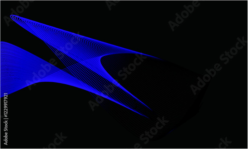 abstract background of blue purple waves, isolated black, for business