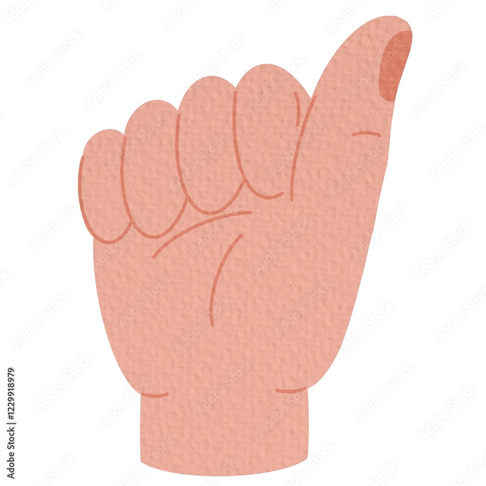 Hand, gesture with thumb to the side, vector illustration isolated on white. Wrist, closed palm, letter A in American sign language. Hand, gesture with thumb to the side, vector illustration isolated on white. Wrist, closed palm, letter A in American sign language.