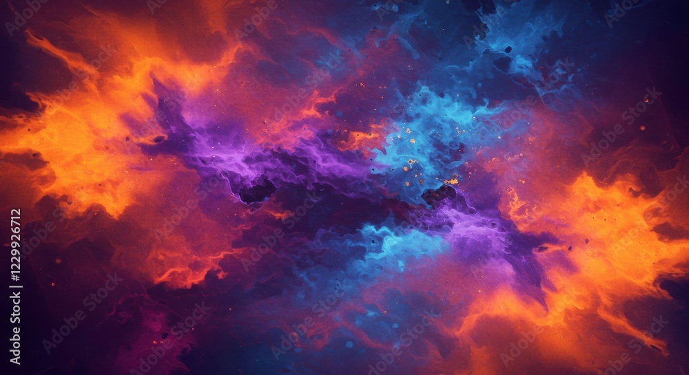 Cosmic Dance of Colors: A mesmerizing abstract nebula with vibrant streaks of orange, blue, and purple. The swirling, ethereal forms evoke a sense of cosmic energy and infinite possibilities. Cosmic Dance of Colors: A mesmerizing abstract nebula with vibrant streaks of orange, blue, and purple. The swirling, ethereal forms evoke a sense of cosmic energy and infinite possibilities.
