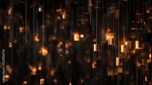 Wallpaper Mural A candlestick chart in rich gold and black tones on a sleek background, highlighting the daily price changes of gold in a premium design Torontodigital.ca