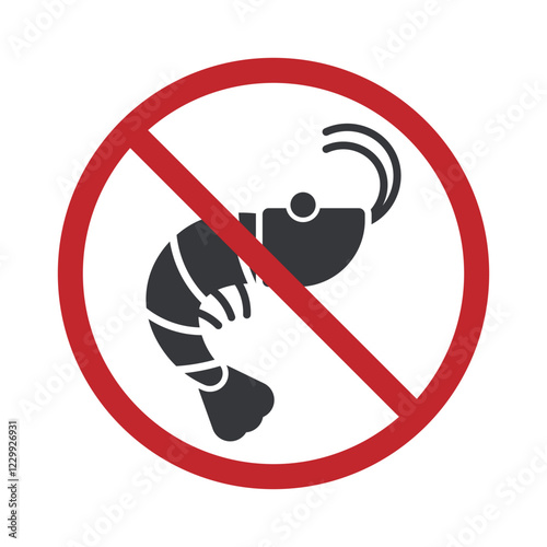 Isolated prohibition no seafood containing meals, for allergy menu food