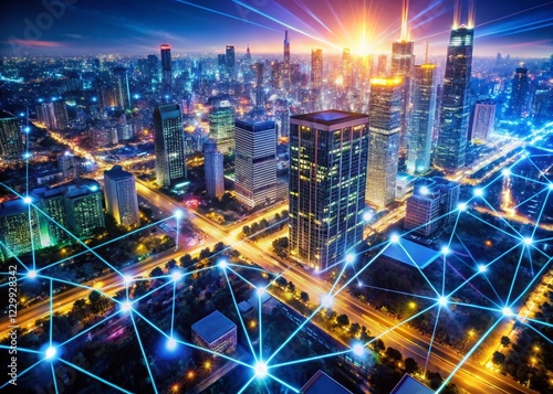 Wallpaper Mural Aerial View of Futuristic Cityscape: Data Centers & Tech Innovation Torontodigital.ca