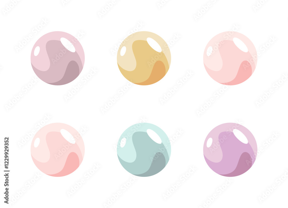 Pearl shell icon. Beautiful pearl in cartoon flat style. Vector illustration isolated on white background