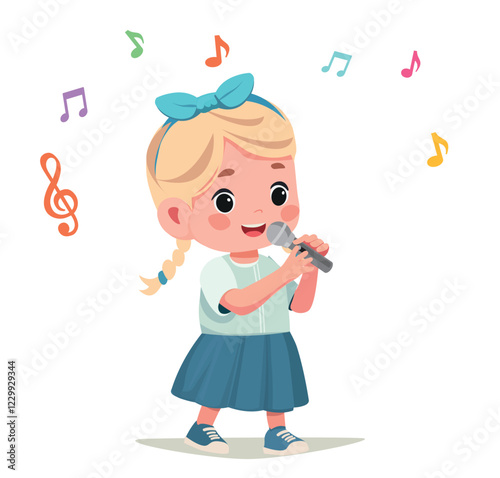 happy cute kid boy sing a song	
