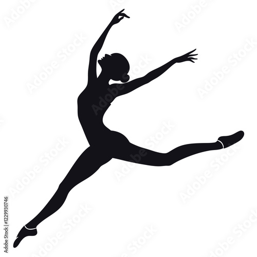 Elegant Ballet Dancer Silhouette Vector